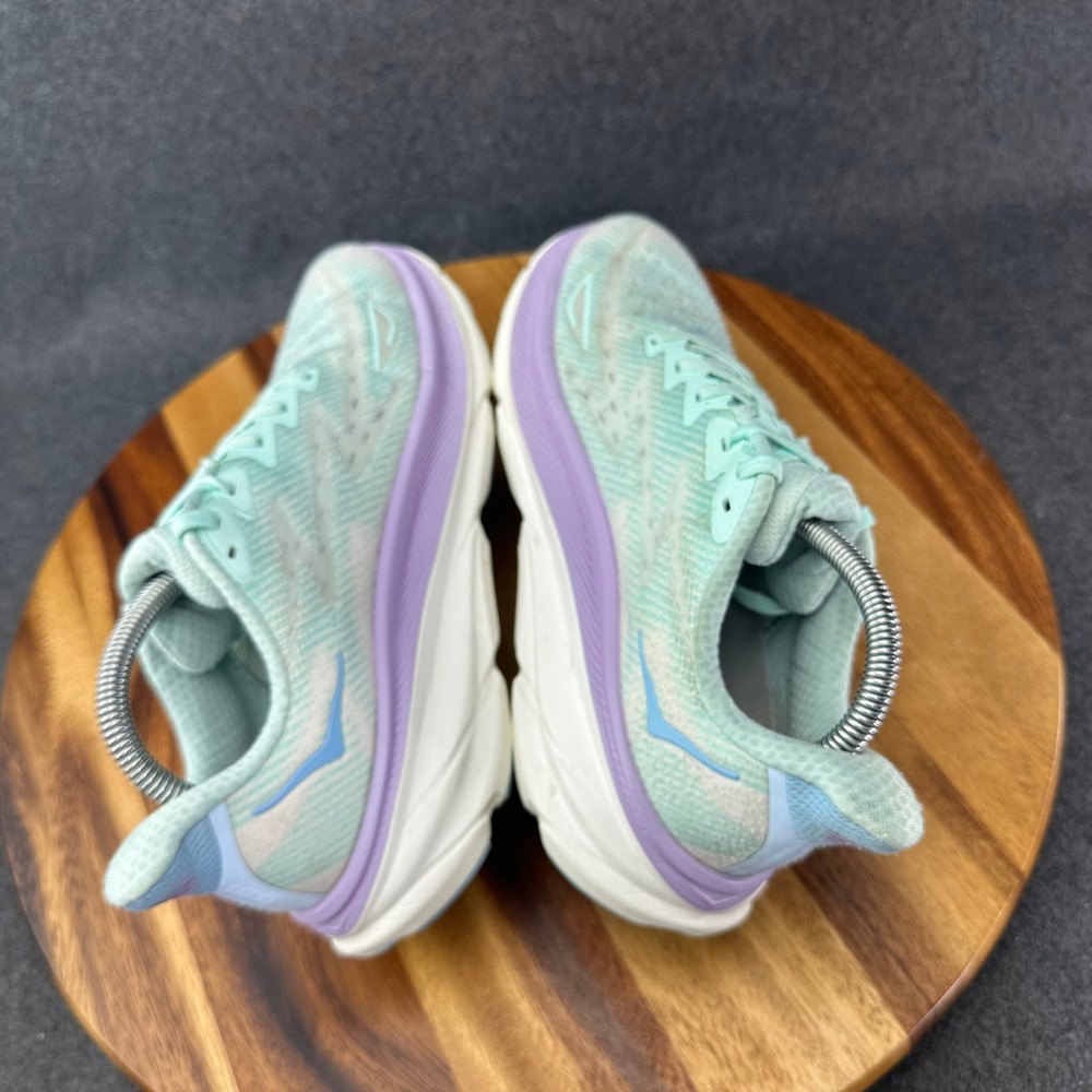 Hoka Clifton 9 Womens Running Shoes Sz 9.5B Sunlit Ocean Lilac Mist 1127896 - Picture 9 of 13
